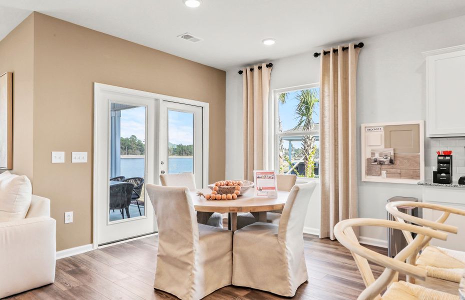 The breakfast café leads to the patio for alfresco dining.