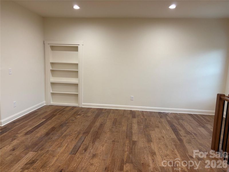 library with Murphy door to bonus room