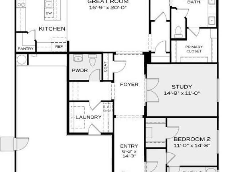 2D floor plan layout of this home in North Ridge at Pronghorn Ranch, Prescott Valley, AZ (Image 2).