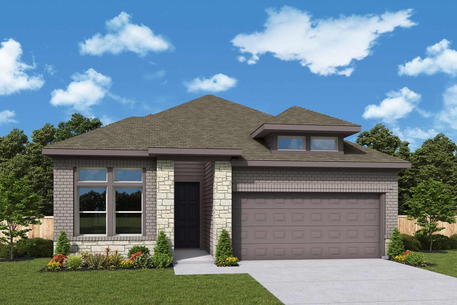 Representative exterior photo of a completed home built from the The Conroe by David Weekley Homes in Colton 45' Homesites, Montgomery, TX (Image 11). Representative exterior photo of a completed home built from the The Conroe by David Weekley Homes in Colton 45' Homesites, Montgomery, TX (Image 11).