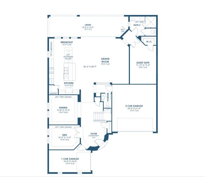 2D floor plan layout for the Madeira III by Homes by WestBay in Oakfield, Parrish, FL (Image 4).