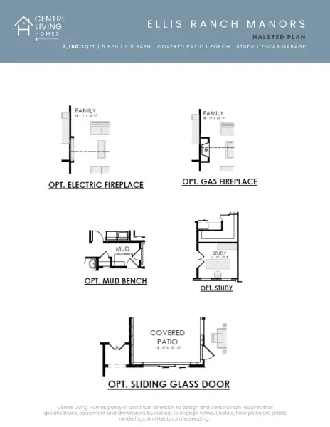 2D floor plan layout for the Halsted by Centre Living Homes in Ellis Ranch Manors, Waxahachie, TX (Image 4). 2D floor plan layout for the Halsted by Centre Living Homes in Ellis Ranch Manors, Waxahachie, TX (Image 4).