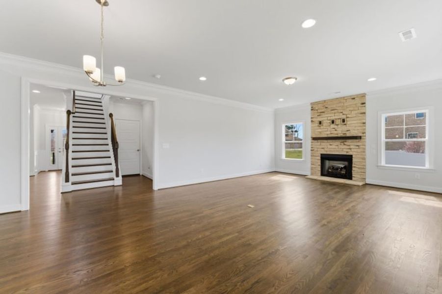 Representative unfurnished interior of a home built from the Fairfield Lux by Keystone Homes NC in Weybridge, Burlington (Image 75).