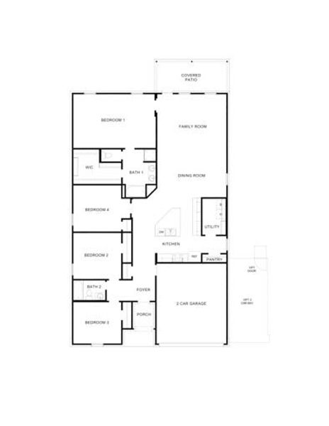 2D floor plan layout of this home in River Ranch Trails, Dayton, TX (Image 5).