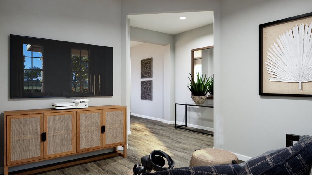 Representative furnished interior of a home built from the The Emilia by Legend Homes in Rocky Creek Crossing, Crowley (Image 6).