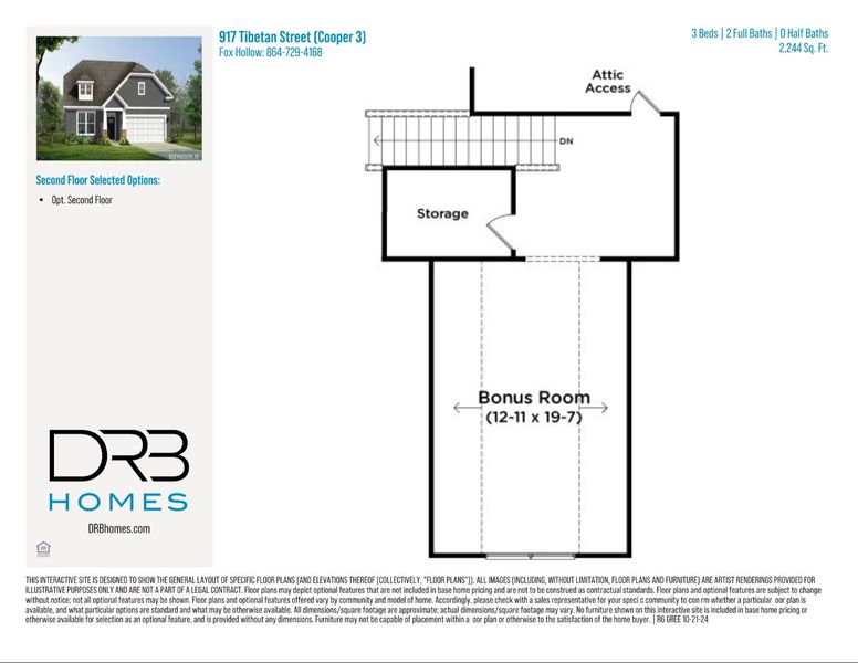 2D floor plan layout of this home in Fox Hollow, Spartanburg, SC (Image 6).
