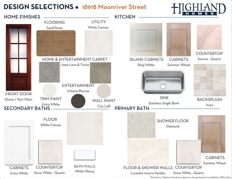 Sample of building materials used in homes in ARTAVIA, Conroe (Image 60).