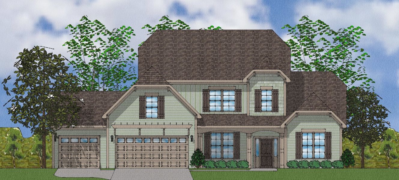 Representative exterior photo of a completed home built from the Bridges II - Elite Collection by Mungo Homes in Suter Estates, Easley, SC (Image 21).