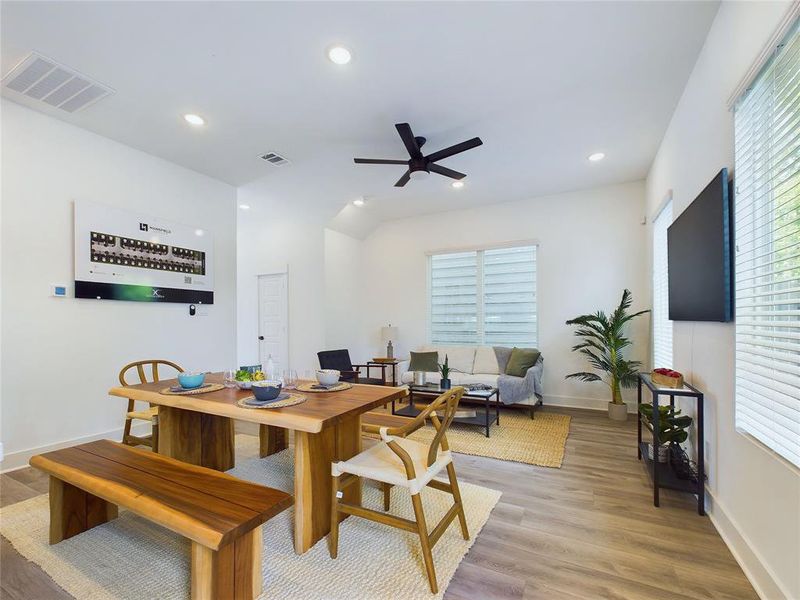 Open-concept first-floor living area.