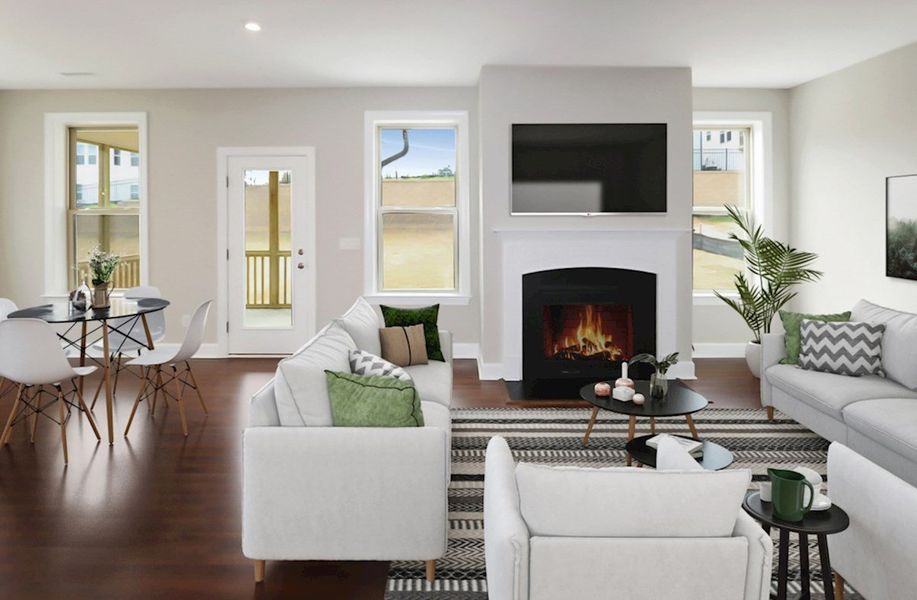 Beckett Family Room with Fireplace