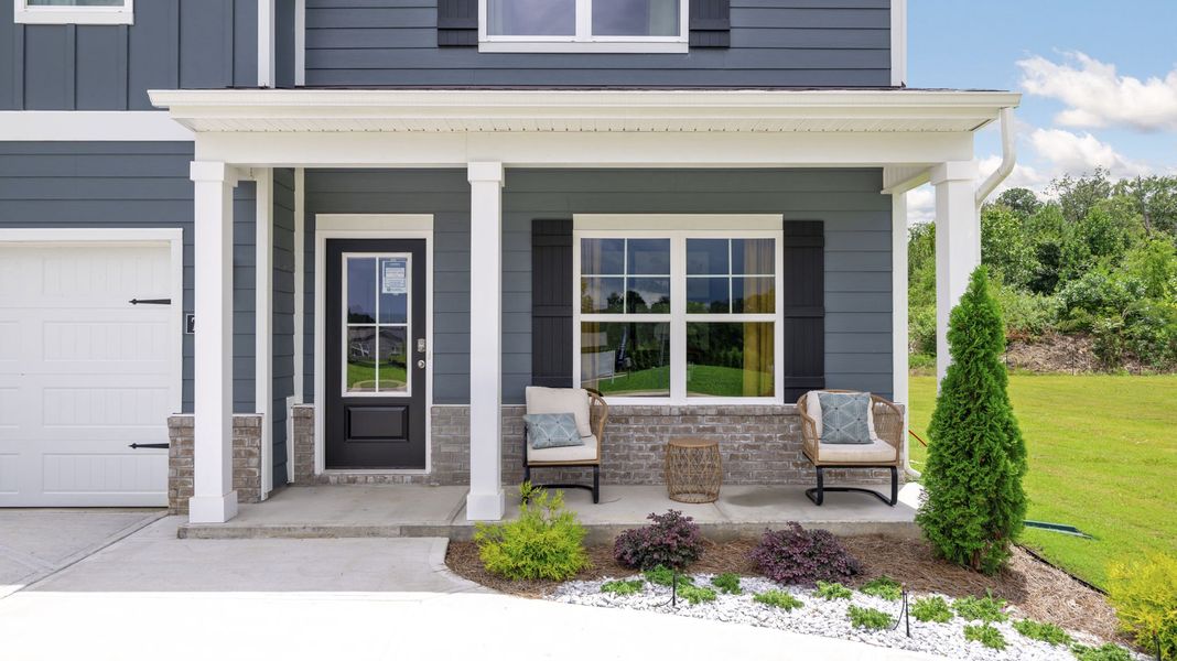 Exterior details and patio area of a home in The Cove at Thrasher Landing, Hixson (Image 3).