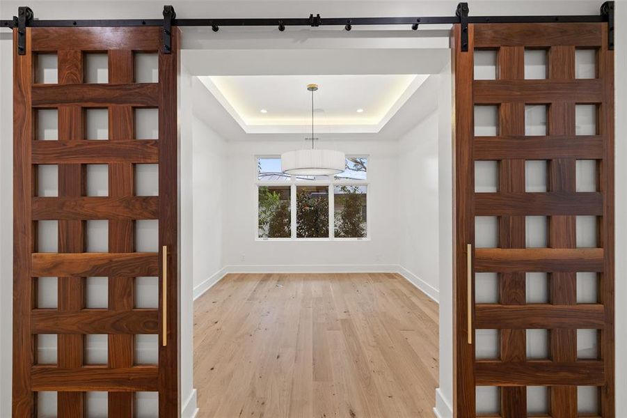 Dedicated Study with Walnut Sliding Doors