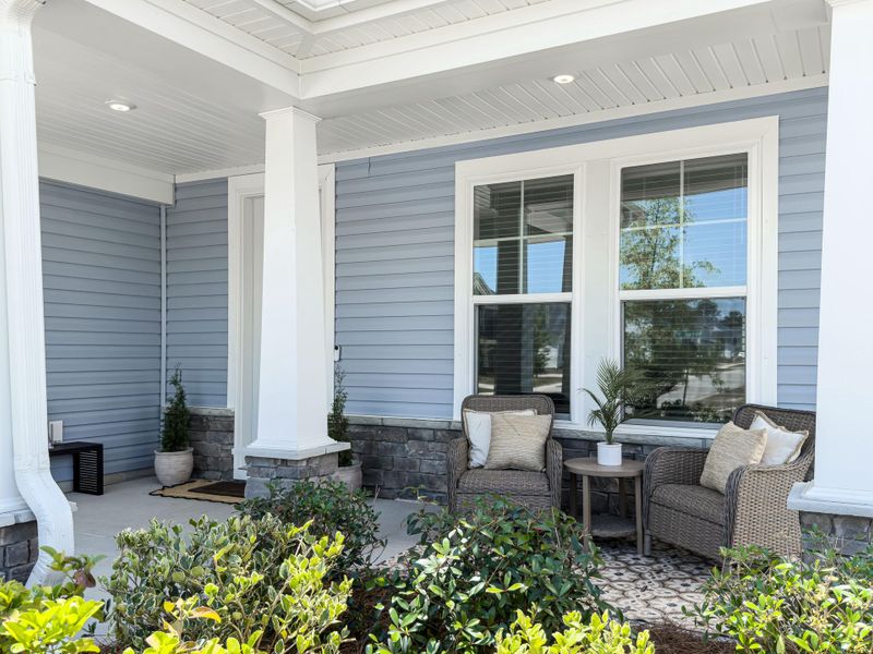 Exterior details and patio area of a home in The Groves of Berkeley, Moncks Corner (Image 26).