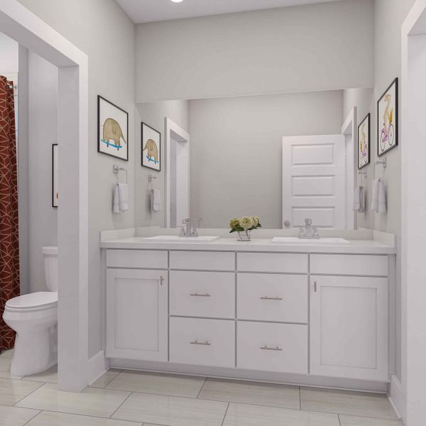 Furnished interior view inside a new home in Woodson’s Reserve 45′, Spring (Image 23).