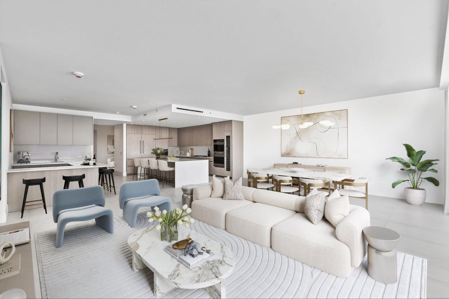 Virtually Staged Living Room