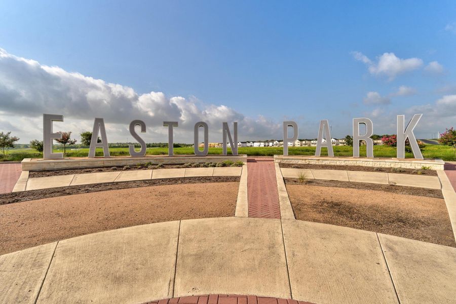 Iconic Easton Park neighborhood entrance monument sign. Iconic Easton Park neighborhood entrance monument sign.