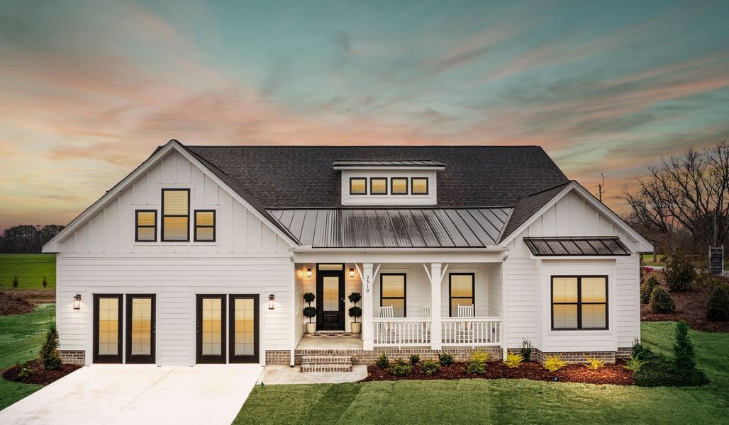 Front exterior of a new home in Eli's Ridge, Winterville, NC, highlighting curb appeal (Image 2).