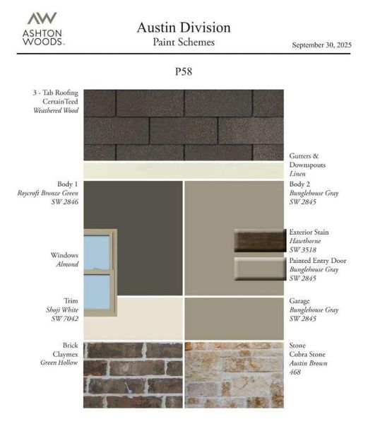 Sample of building materials used in homes in Lariat, Liberty Hill (Image 9).