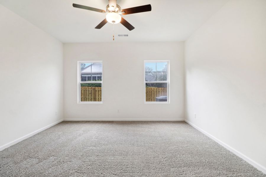 Representative unfurnished interior of a home built from the Talbot II by Great Southern Homes in Southbridge, Sumter (Image 13).