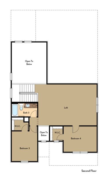 2D floor plan layout of this home in Emerald Estates, Horizon City, TX (Image 3).