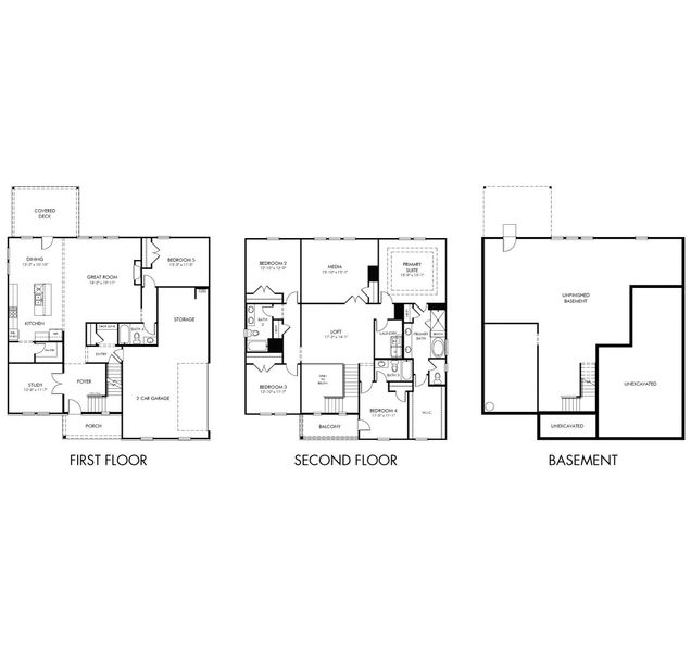 2D floor plan layout for the Orchard Park Basement by Meritage Homes in River Pointe, Monroe, GA (Image 3).