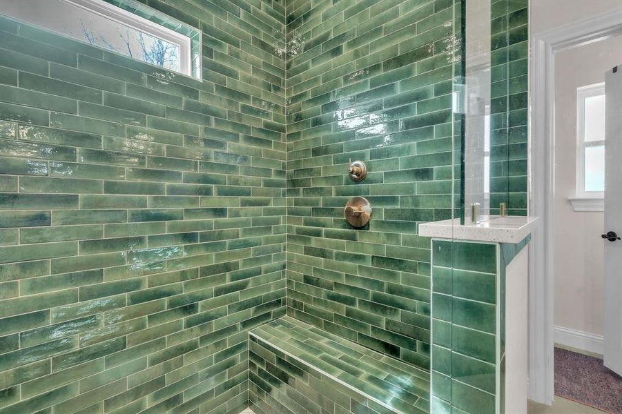 Full bathroom with walk in shower Full bathroom with walk in shower