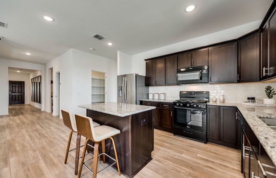 Abundant cabinet space in kitchen