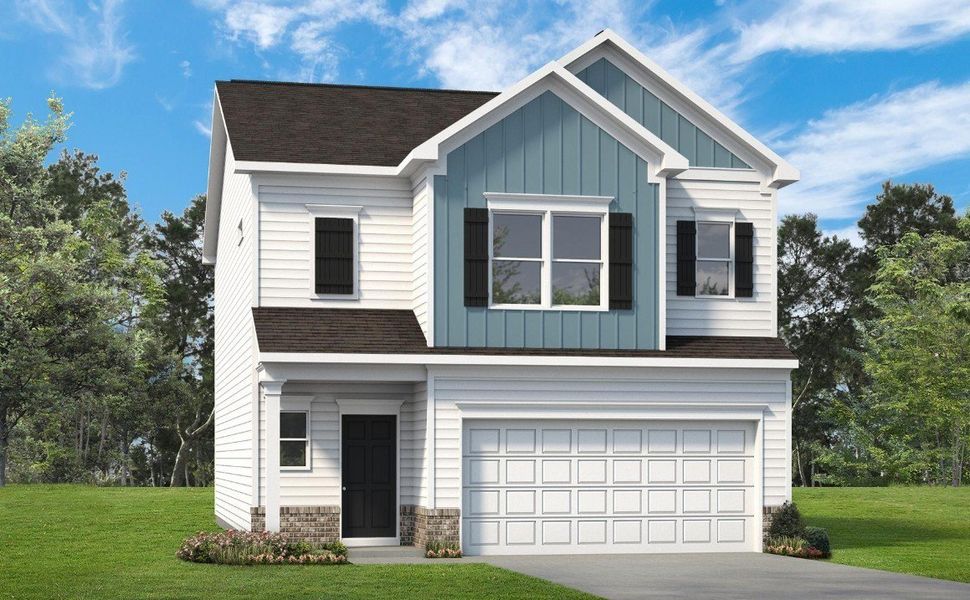 Front exterior of a new home in Jackson Hills, Clarksville, TN, highlighting curb appeal (Image 1). Front exterior of a new home in Jackson Hills, Clarksville, TN, highlighting curb appeal (Image 1).