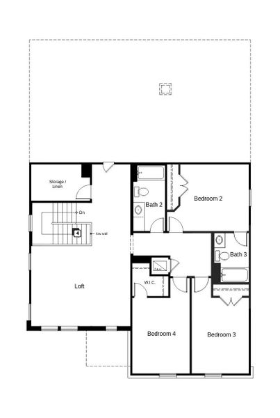 2D floor plan layout of this home in Salerno - Classic Collection, Round Rock, TX (Image 4).