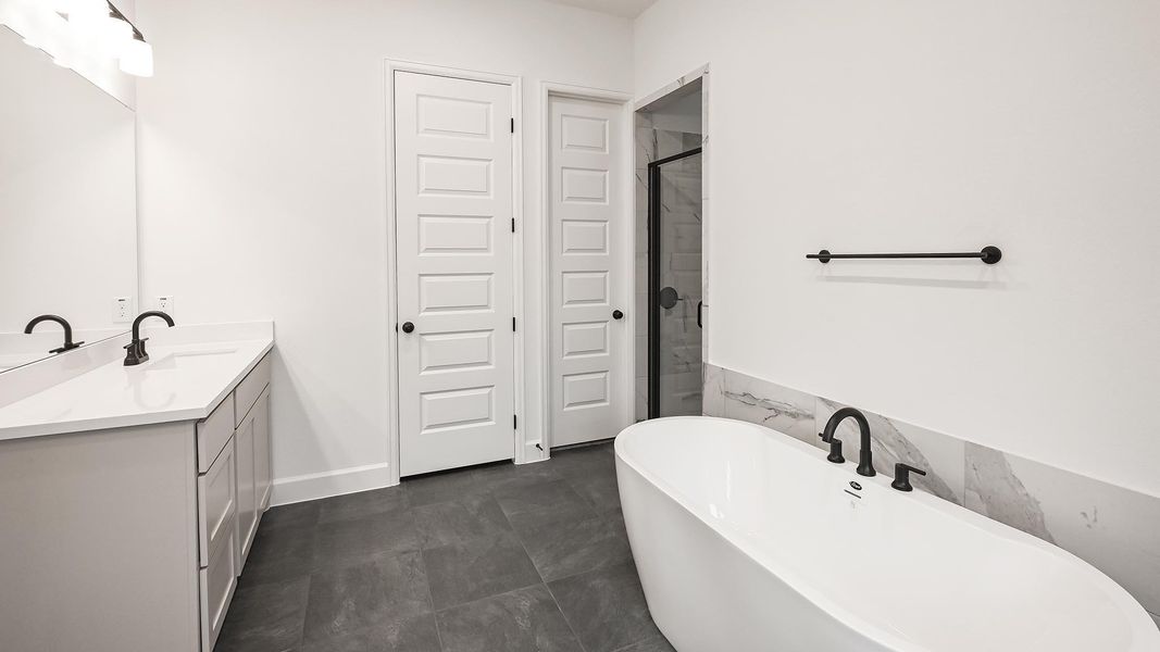 Furnished interior view inside a new home in Crosswinds, Kyle (Image 7).