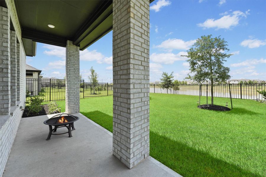 Relax on the covered patio overlooking the lake, Relax on the covered patio overlooking the lake,