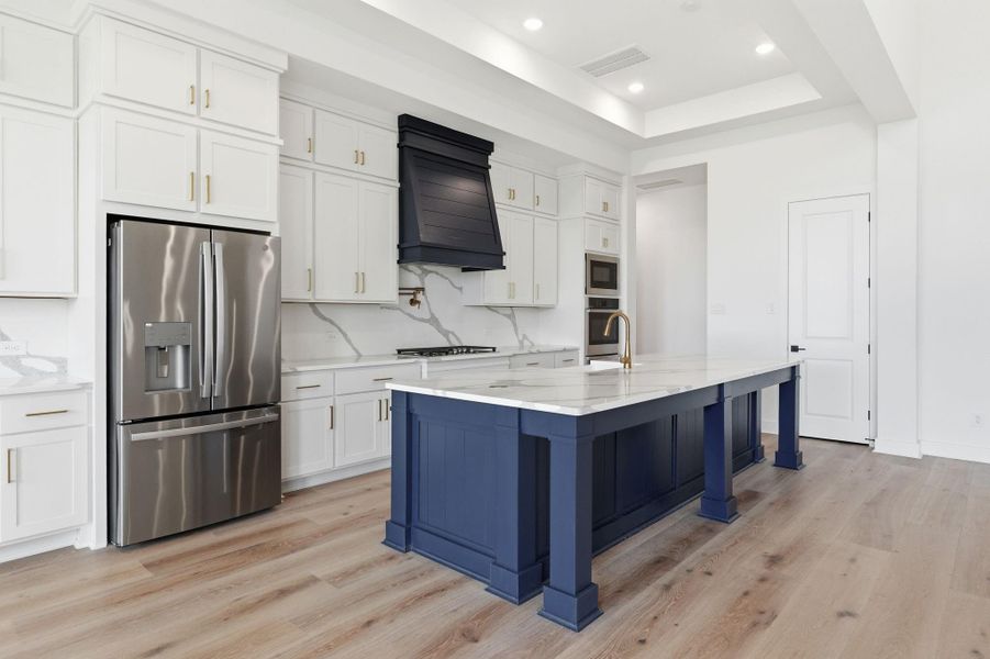 Open plan kitchen with island