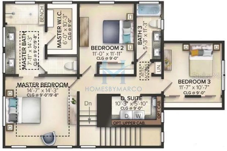2D floor plan layout of this home in , Orlando, FL (Image 6).