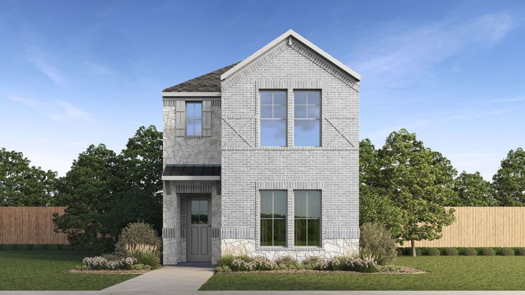 Representative exterior photo of a completed home built from the Plan by D.R. Horton in Waterbend, Euless, TX (Image 1).