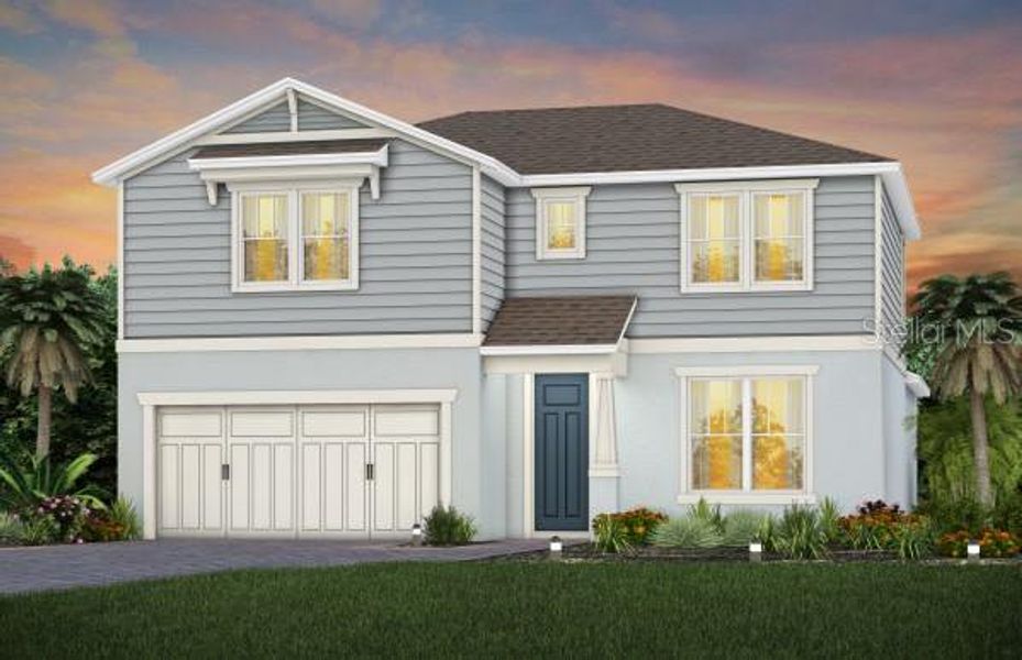 Front exterior of a new home in Tohoqua, Kissimmee, FL, highlighting curb appeal (Image 1). Front exterior of a new home in Tohoqua, Kissimmee, FL, highlighting curb appeal (Image 1).