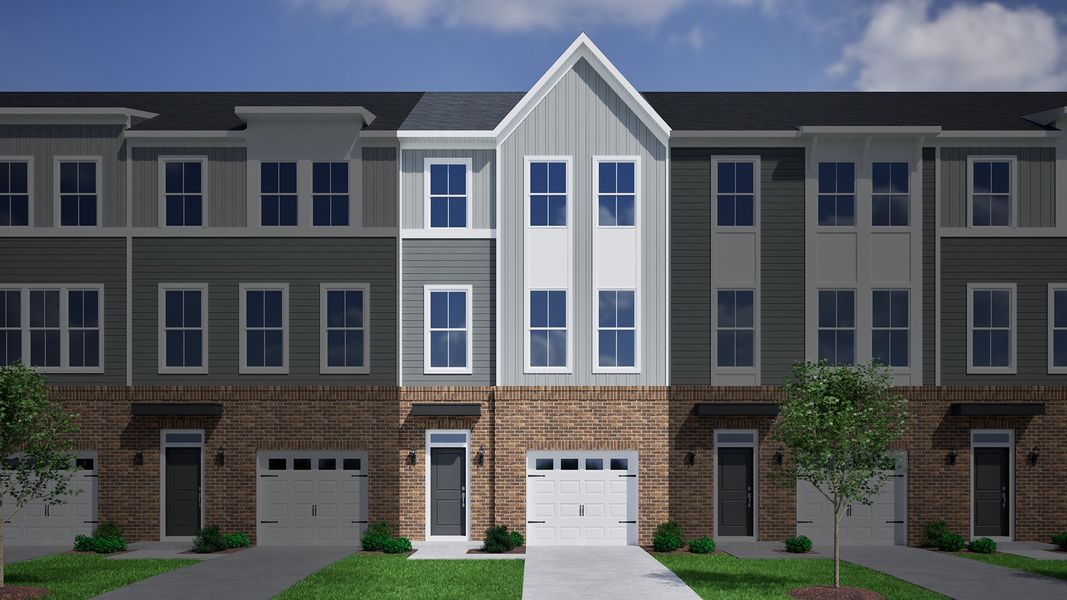 Representative exterior photo of a completed home built from the Corabell 3-Story 1-Car Garage - Vanguard Collection by Mungo Homes in Vista at Cane Bay, Summerville, SC (Image 13).