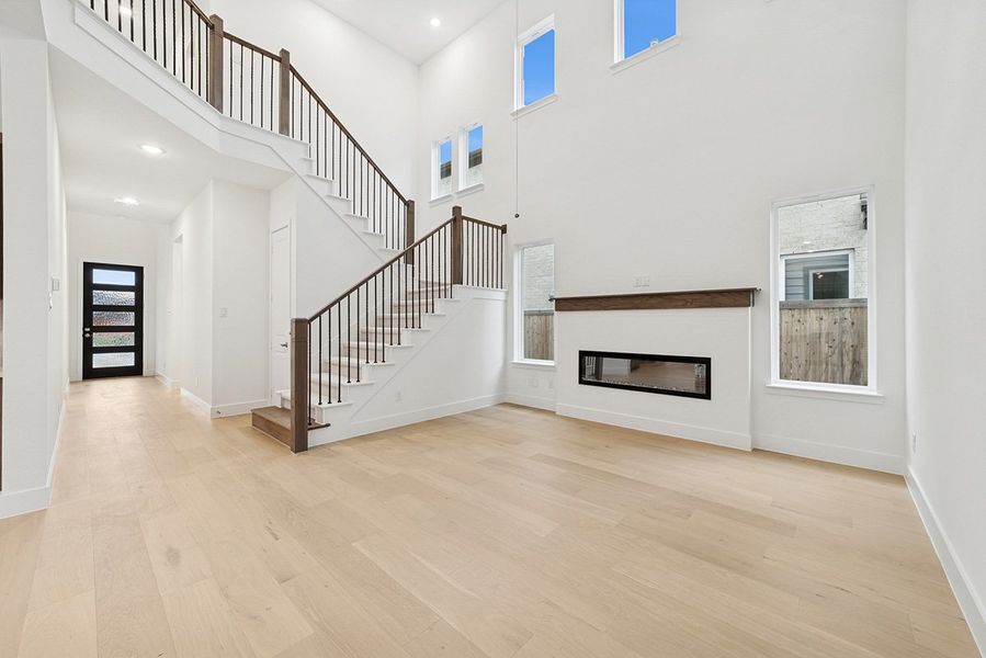 Representative unfurnished interior of a home built from the Riseley by Landon Homes in Fields - East Village, Frisco (Image 12). Representative unfurnished interior of a home built from the Riseley by Landon Homes in Fields - East Village, Frisco (Image 12).