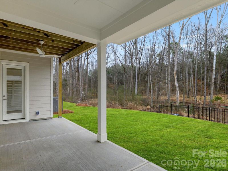 Exterior details and patio area of a home in North Creek Village, Huntersville (Image 26).