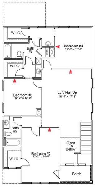 2D floor plan layout of this home in Six Oaks, Summerville, SC (Image 3).