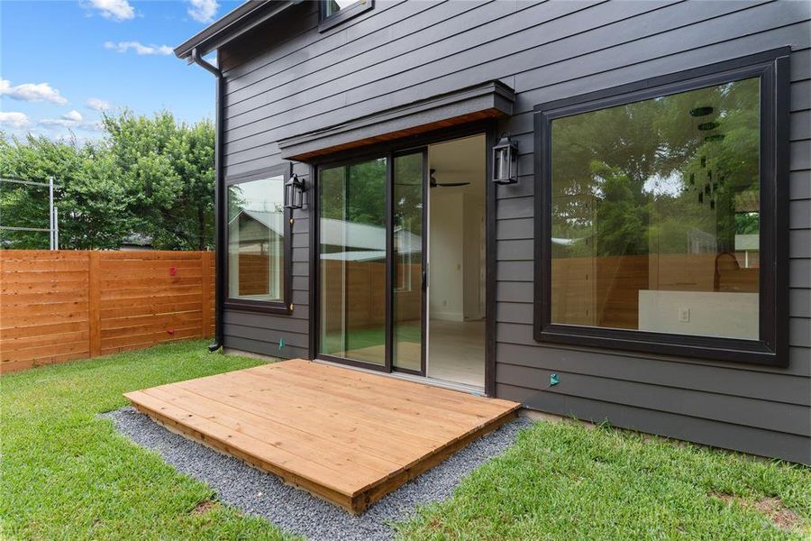 Exterior details and patio area of a home in , Austin (Image 23). Exterior details and patio area of a home in , Austin (Image 23).