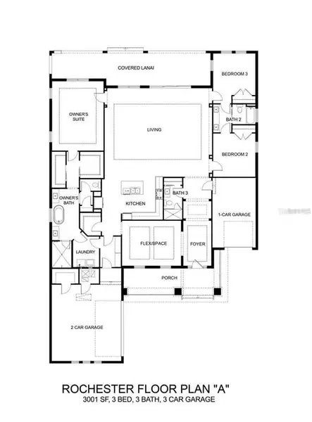2D floor plan layout of this home in Southern Hills Plantation, Brooksville, FL (Image 5).