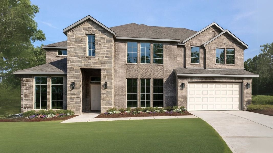 Representative exterior photo of a completed home built from the H60F by D.R. Horton in Butlers Bend Estates, Pinehurst, TX (Image 2).