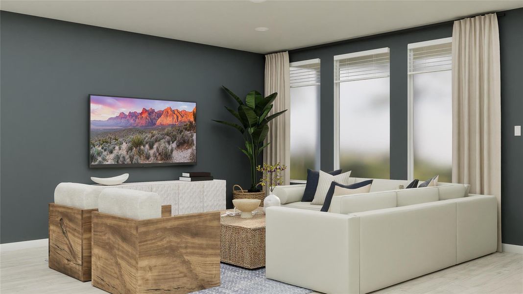 Furnished interior view inside a new home in River Bridge Ranch: Coastline Collection, San Marcos (Image 25). Furnished interior view inside a new home in River Bridge Ranch: Coastline Collection, San Marcos (Image 25).