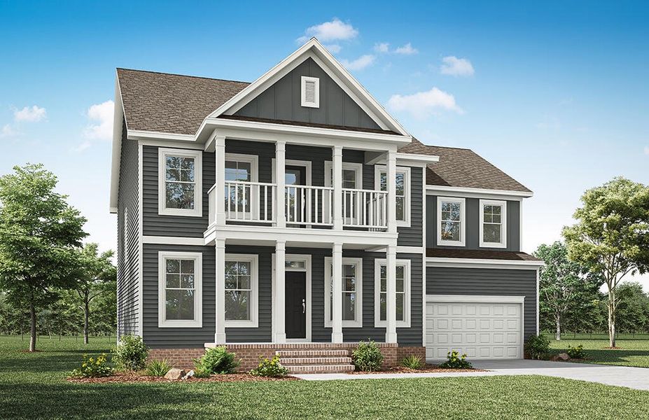 Representative exterior photo of a completed home built from the Colfax by Eastwood Homes in Hillcrest Grove, Wendell, NC (Image 9).