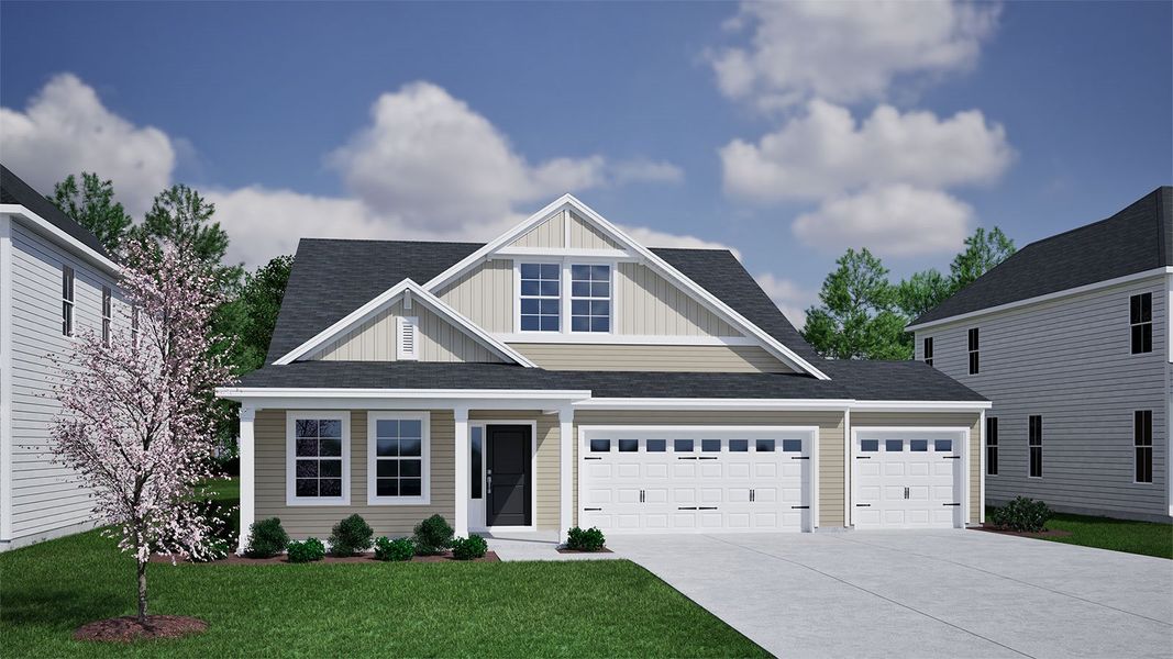 Representative exterior photo of a completed home built from the Lanier - Genesis Value Collection by Mungo Homes in Willowbrook, Shelby, NC (Image 14).