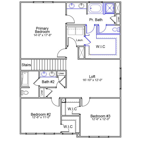 2D floor plan layout of this home in Killians Crossing, Blythewood, SC (Image 3).