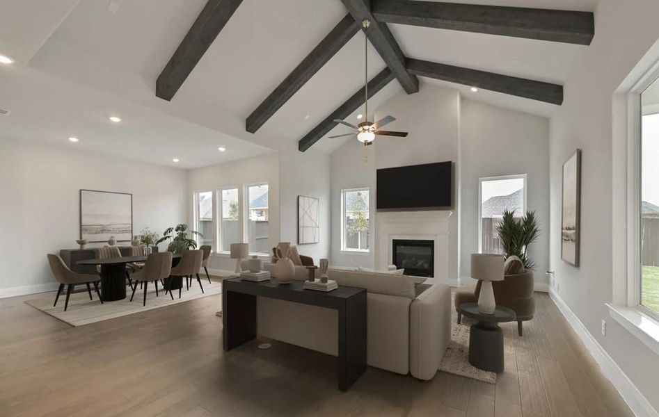 Furnished interior view inside a new home in Meridiana 70', Manvel (Image 4).