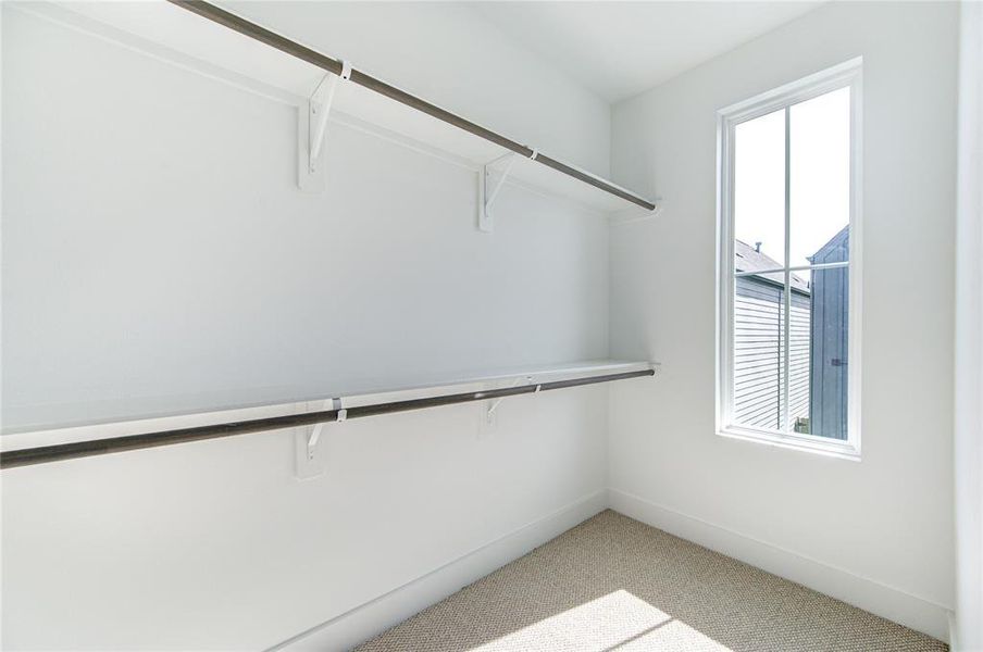 primary bedroom has 2 walk in closets to maximize storage space!