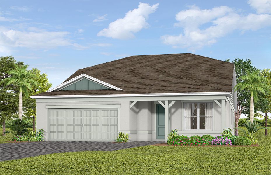 Representative exterior photo of a completed home built from the Mainstay Grand by Del Webb in Del Webb Lakehaven, Clermont, FL (Image 11).