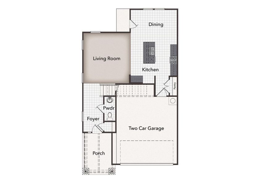 2D floor plan layout for the Heritage Mill 1782 by Brohn Homes in Heritage Mill, Hutto, TX (Image 3).